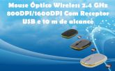 Mouse Óptico Wireless 800DPI/1600DPI Receptor USB